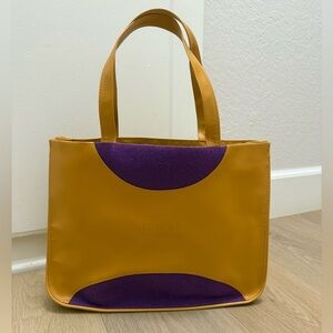 Clinique Yellow and Purple Vintage Tote Bag